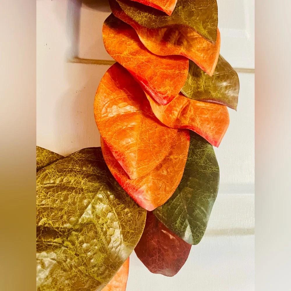 Fall Magnolia Leaves Wreath, 22”